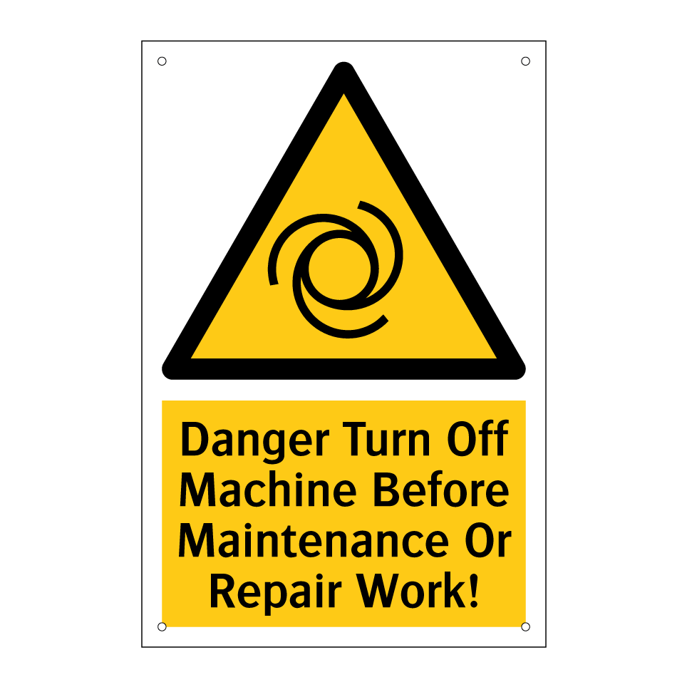 Danger Turn Off Machine Before Maintenance Or Repair Work!