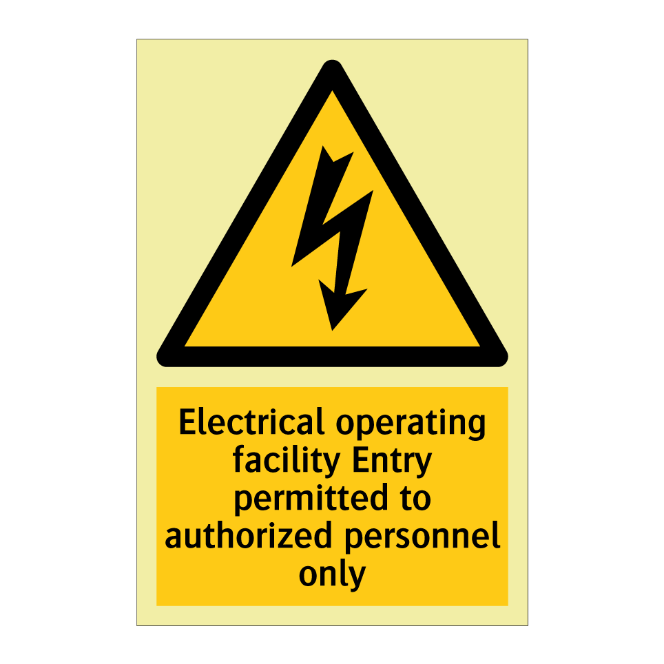 Electrical operating facility Entry permitted to authorized personnel only