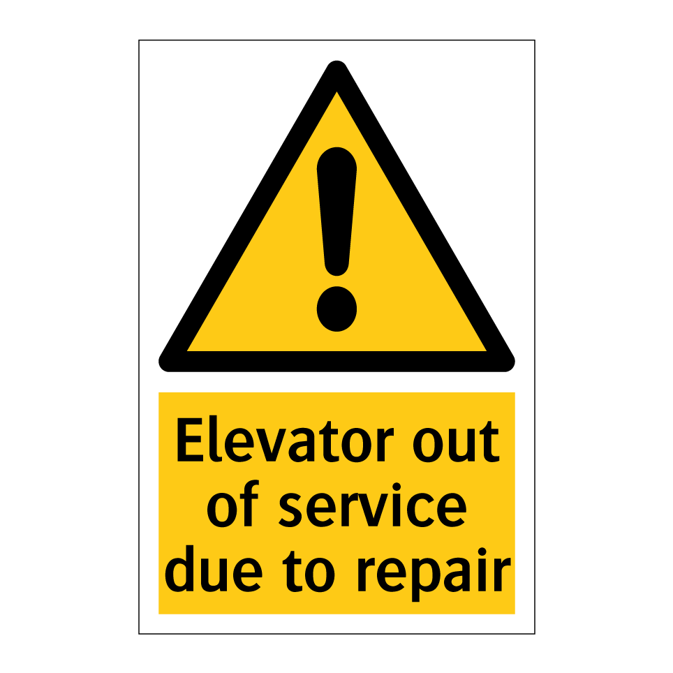 Elevator out of service due to repair