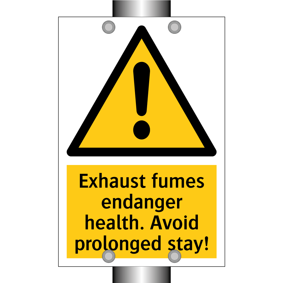 Exhaust fumes endanger health. Avoid prolonged stay!