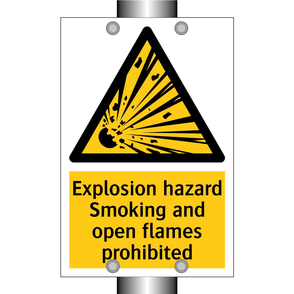 Explosion hazard Smoking and open flames prohibited