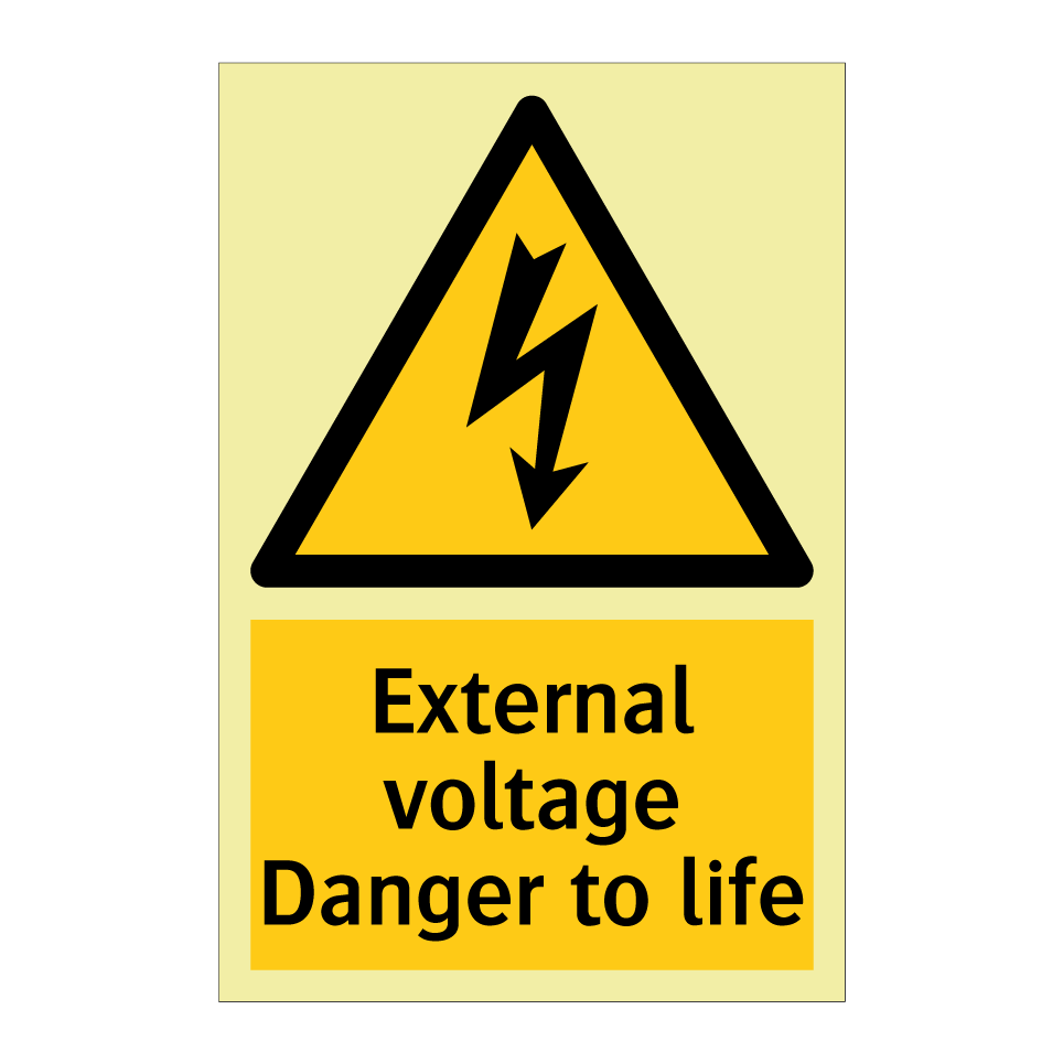 External voltage Danger to life