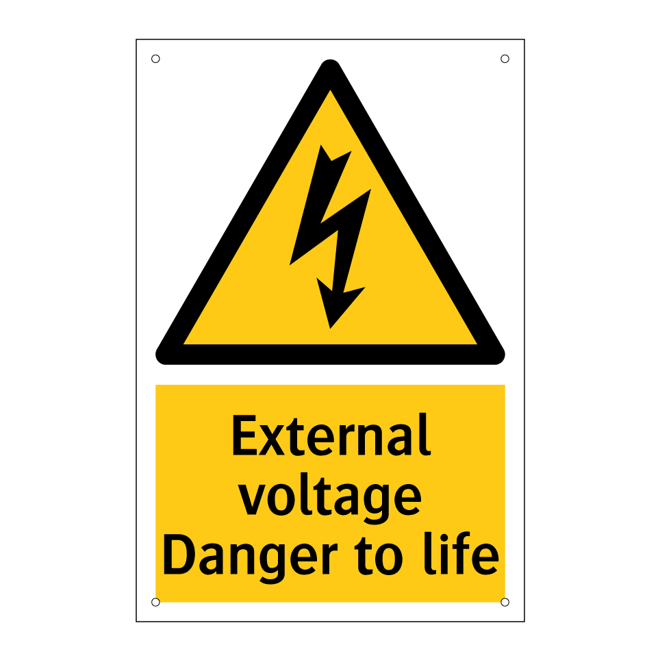 External voltage Danger to life