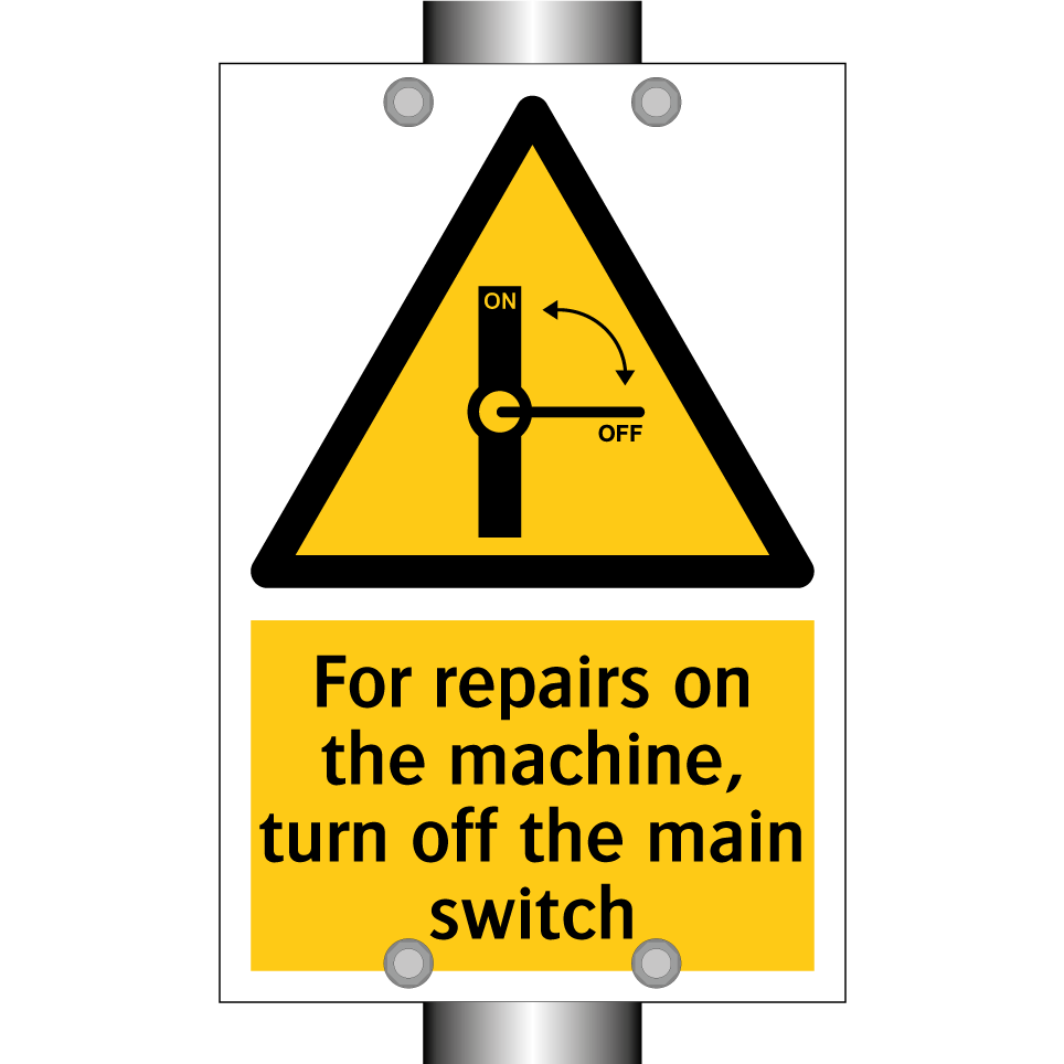 For repairs on the machine, turn off the main switch