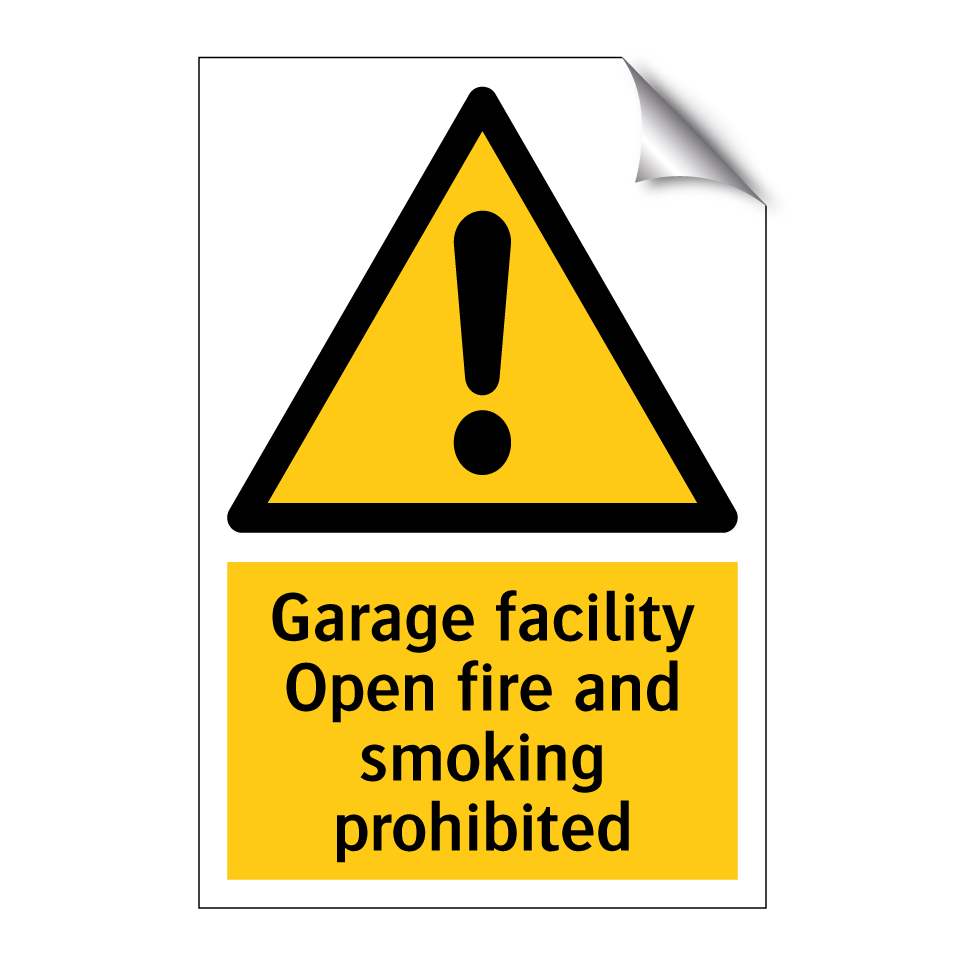 Garage facility Open fire and smoking prohibited