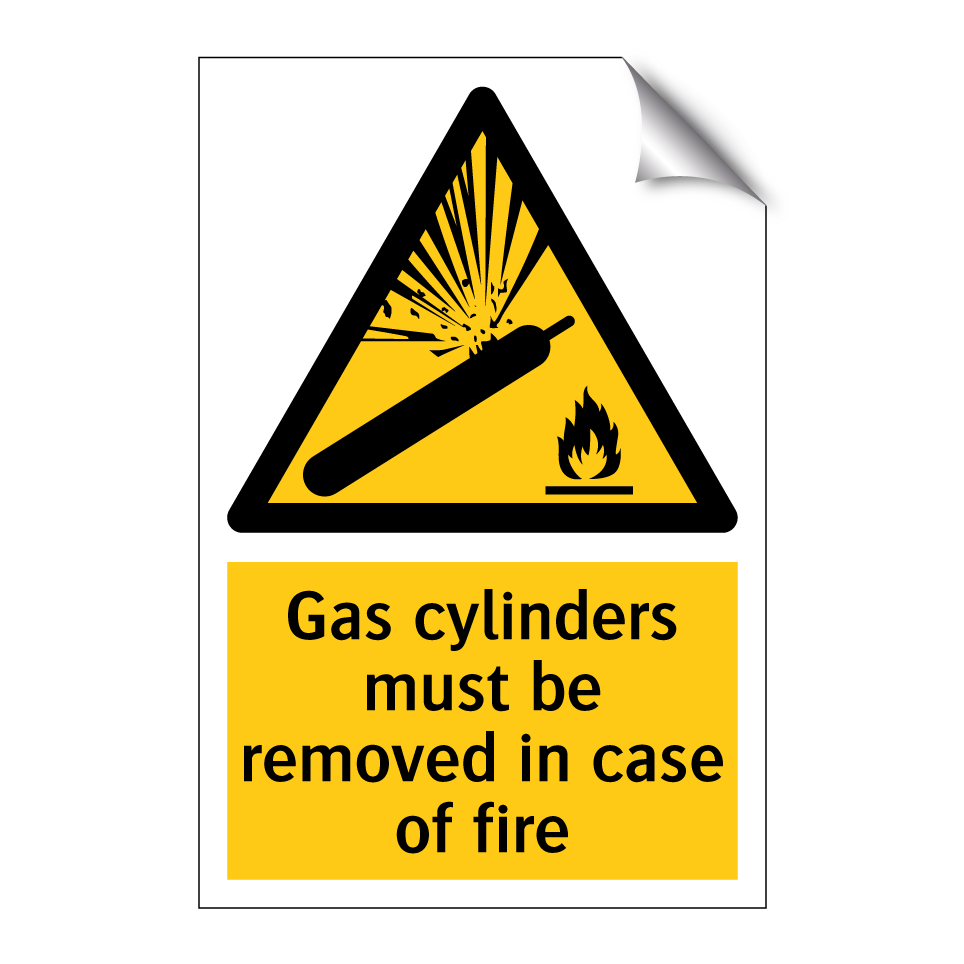 Gas cylinders must be removed in case of fire