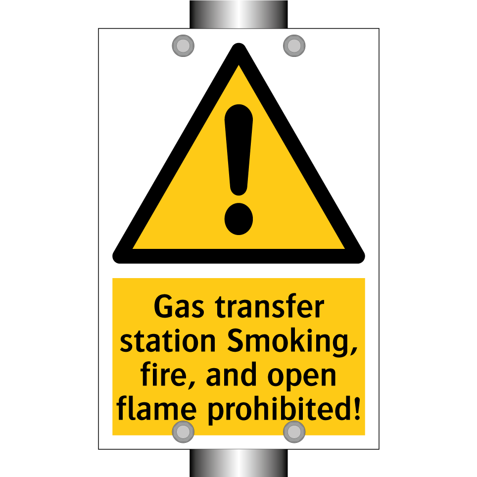 Gas transfer station Smoking, fire, and open flame prohibited!