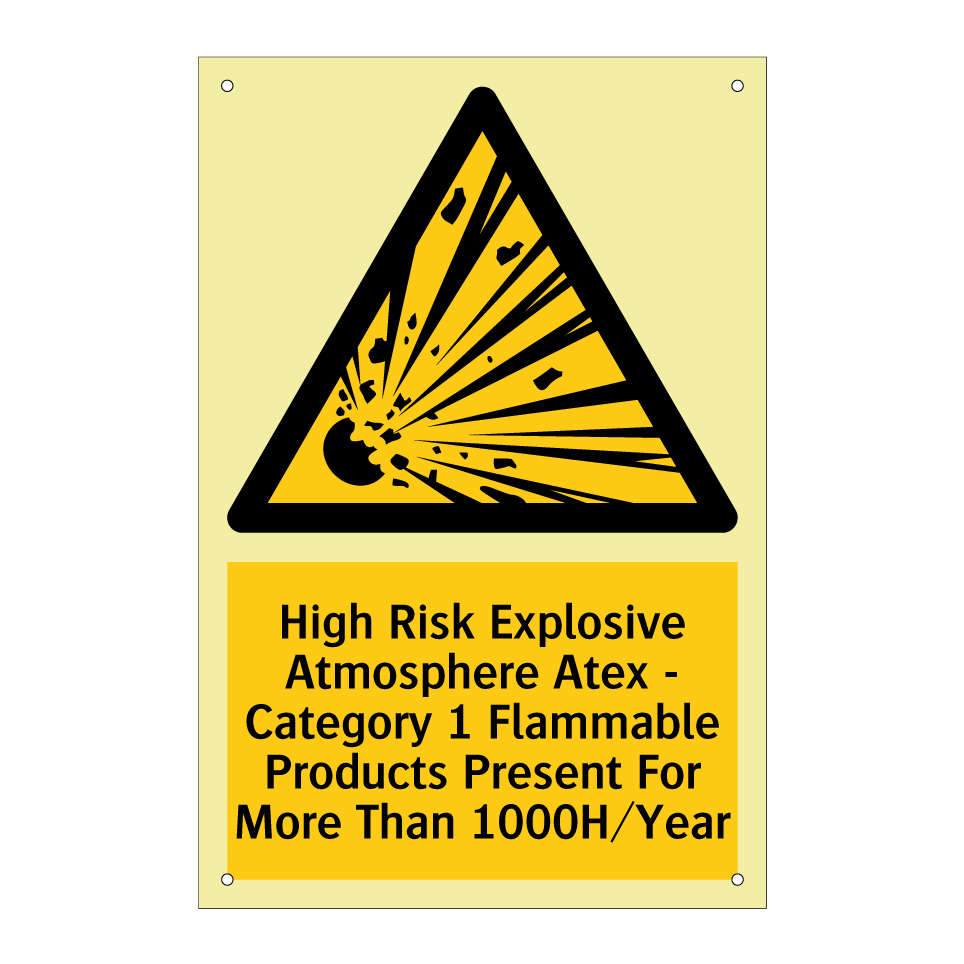 High Risk Explosive Atmosphere Atex - Category 1 Flammable Products Present For More Than 1000H/Year