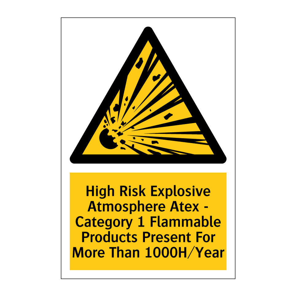 High Risk Explosive Atmosphere Atex - Category 1 Flammable Products Present For More Than 1000H/Year