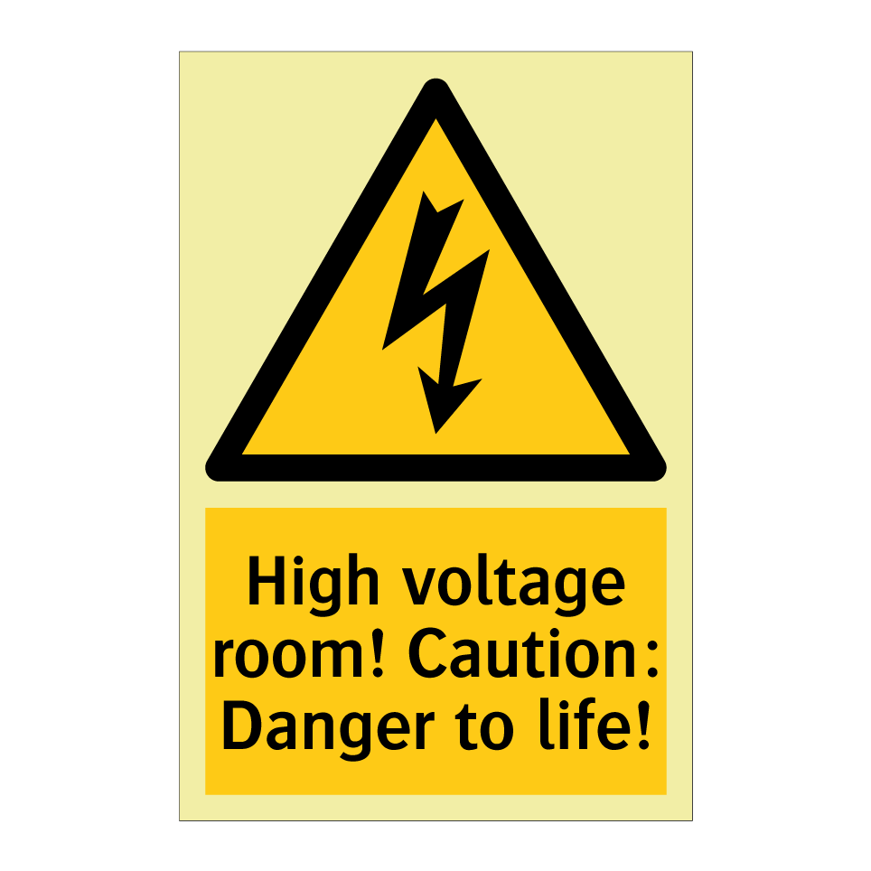 High voltage room! Caution: Danger to life!