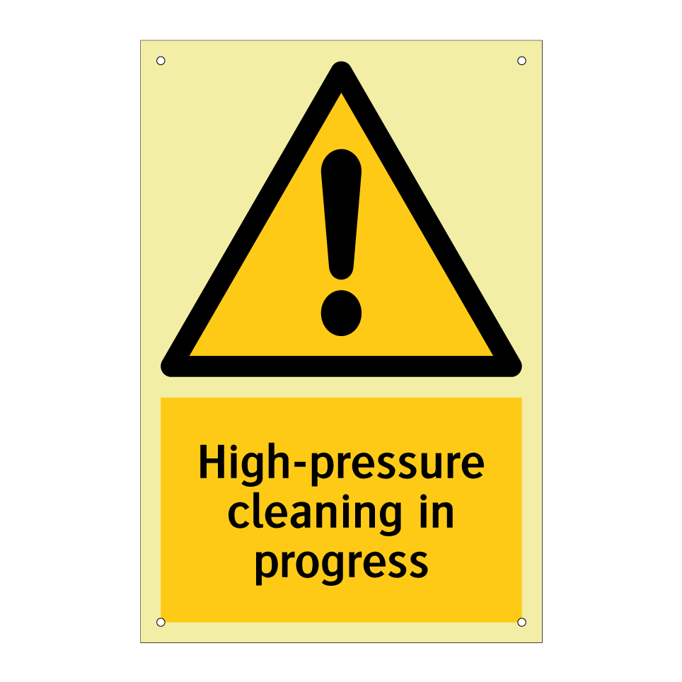 High-pressure cleaning in progress