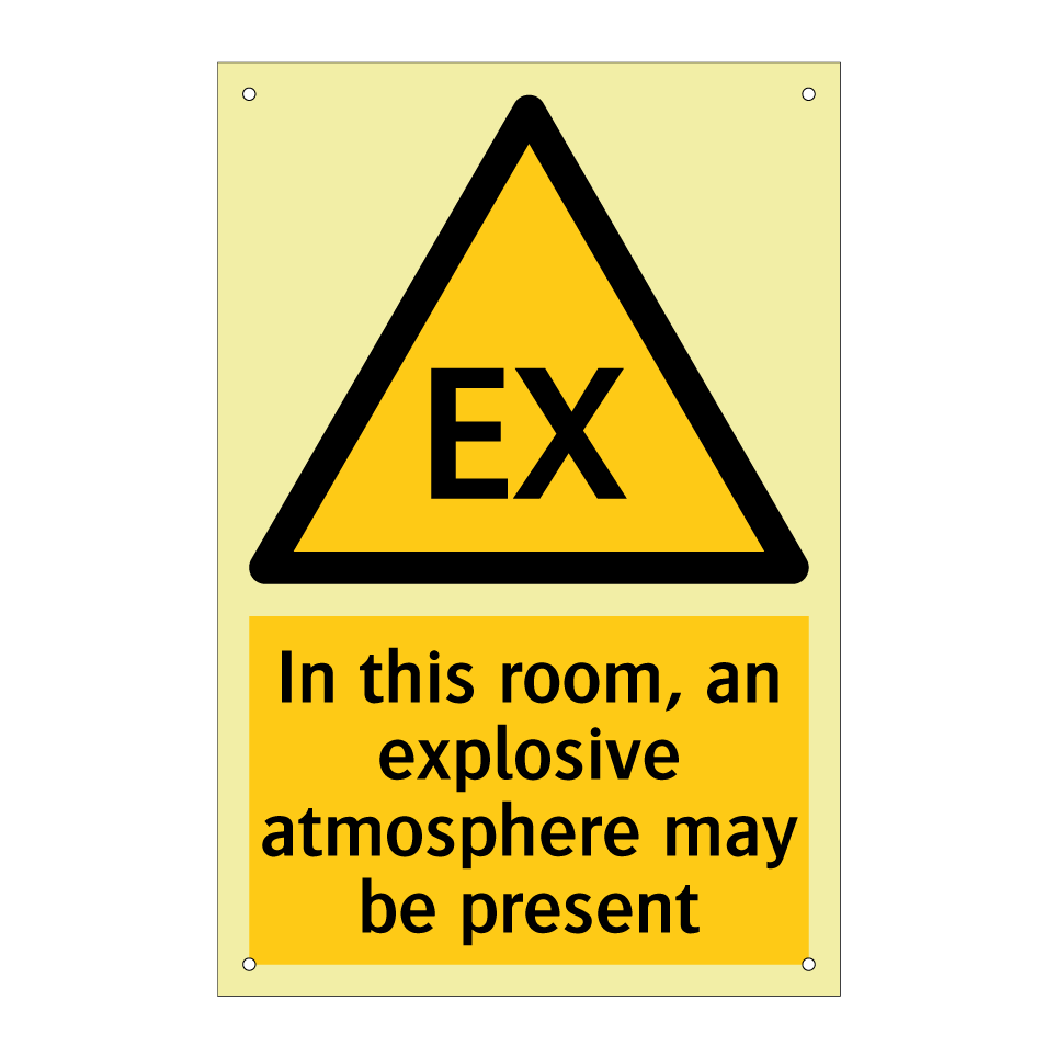 In this room, an explosive atmosphere may be present
