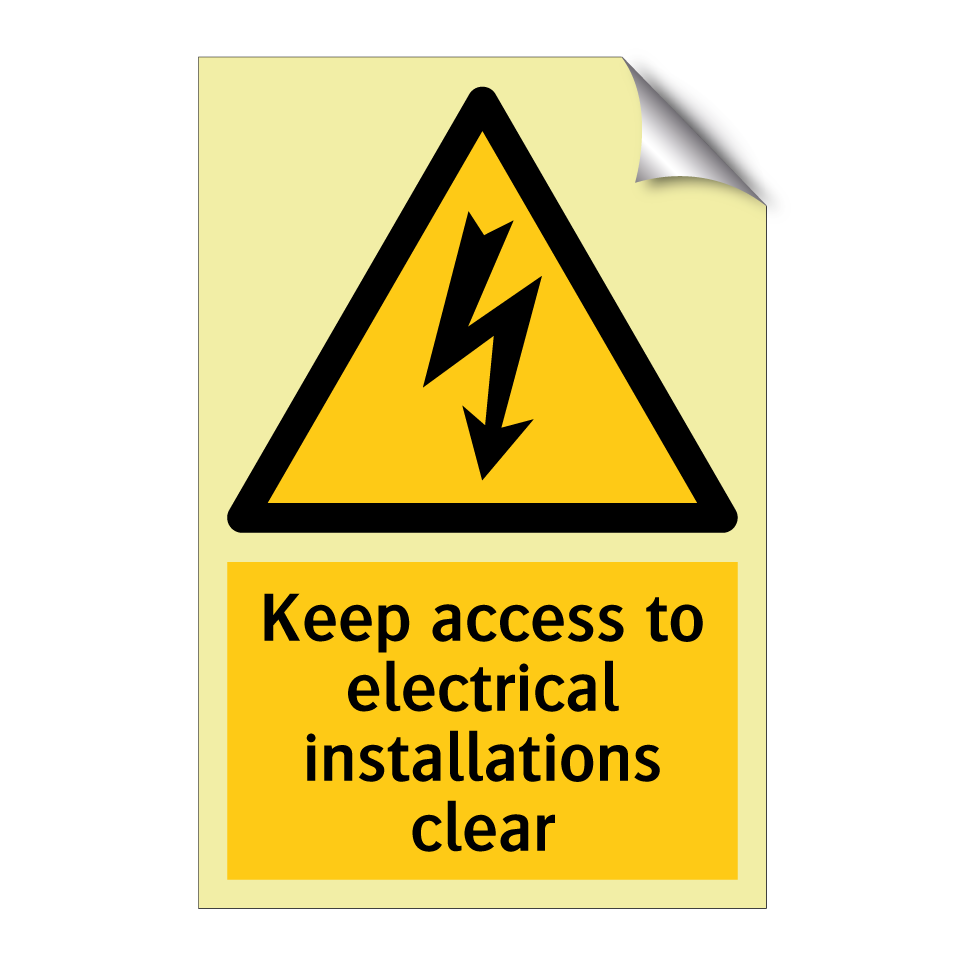 Keep access to electrical installations clear