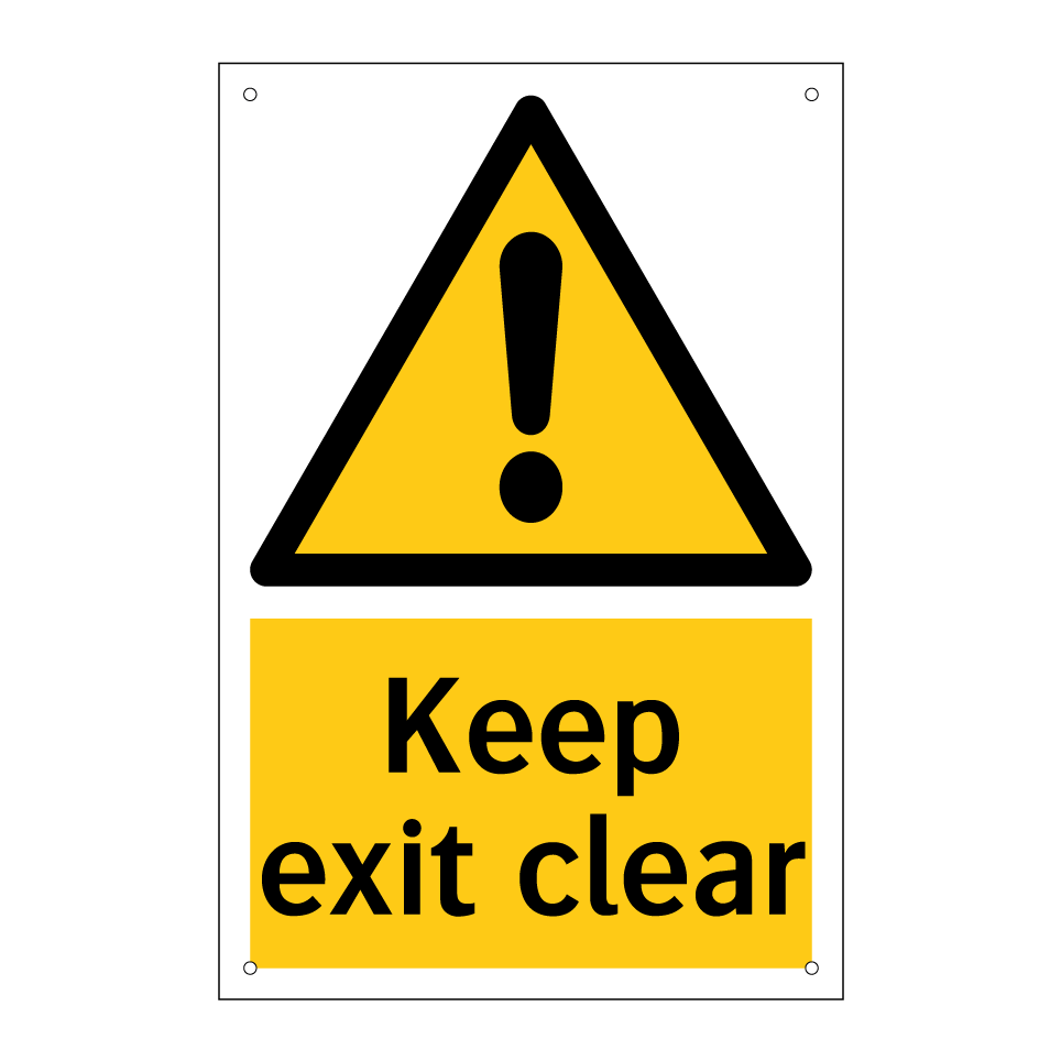 Keep exit clear