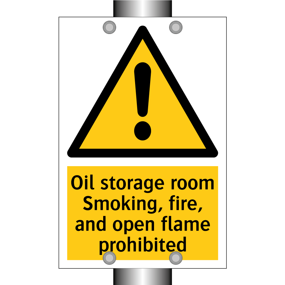 Oil storage room Smoking, fire, and open flame prohibited