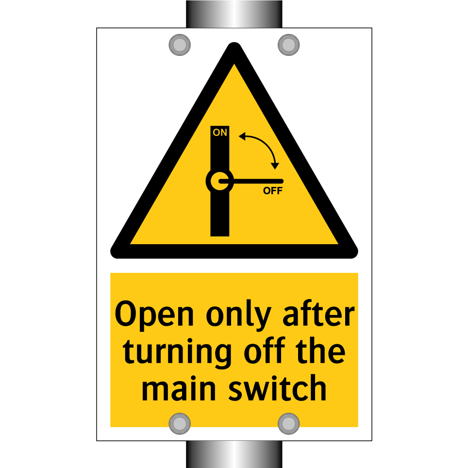 Open only after turning off the main switch