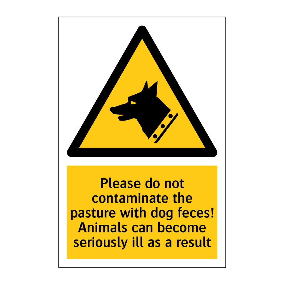 Please do not contaminate the pasture with dog feces! Animals can become seriously ill as a result