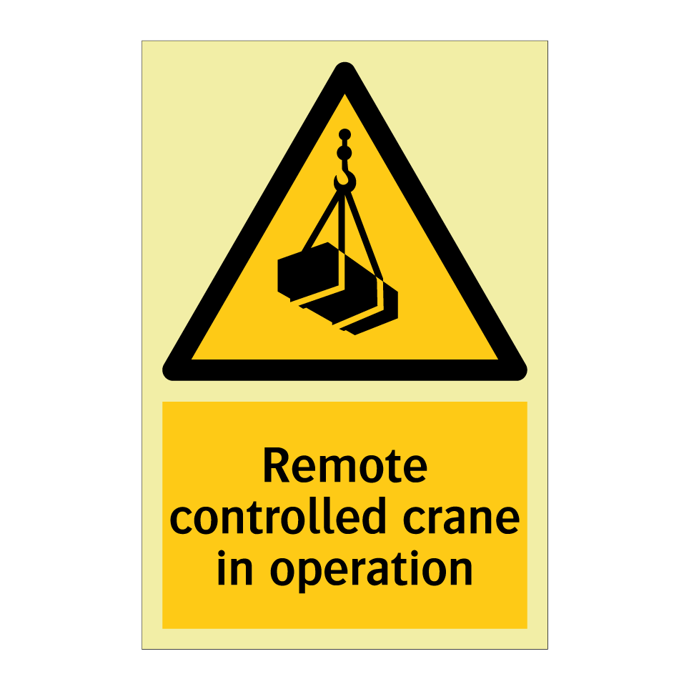 Remote controlled crane in operation