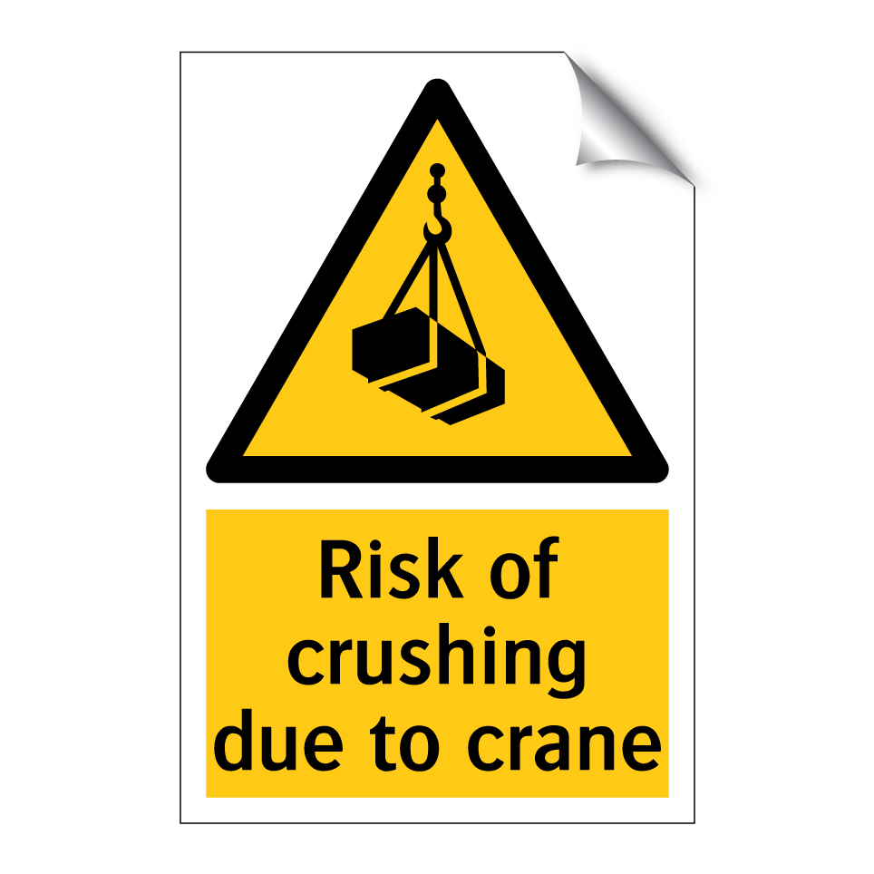 Risk of crushing due to crane