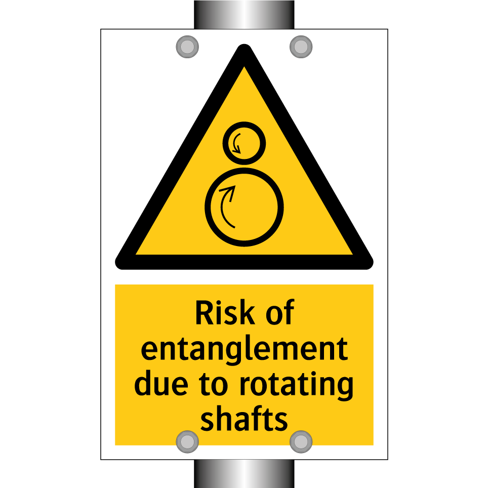 Risk of entanglement due to rotating shafts