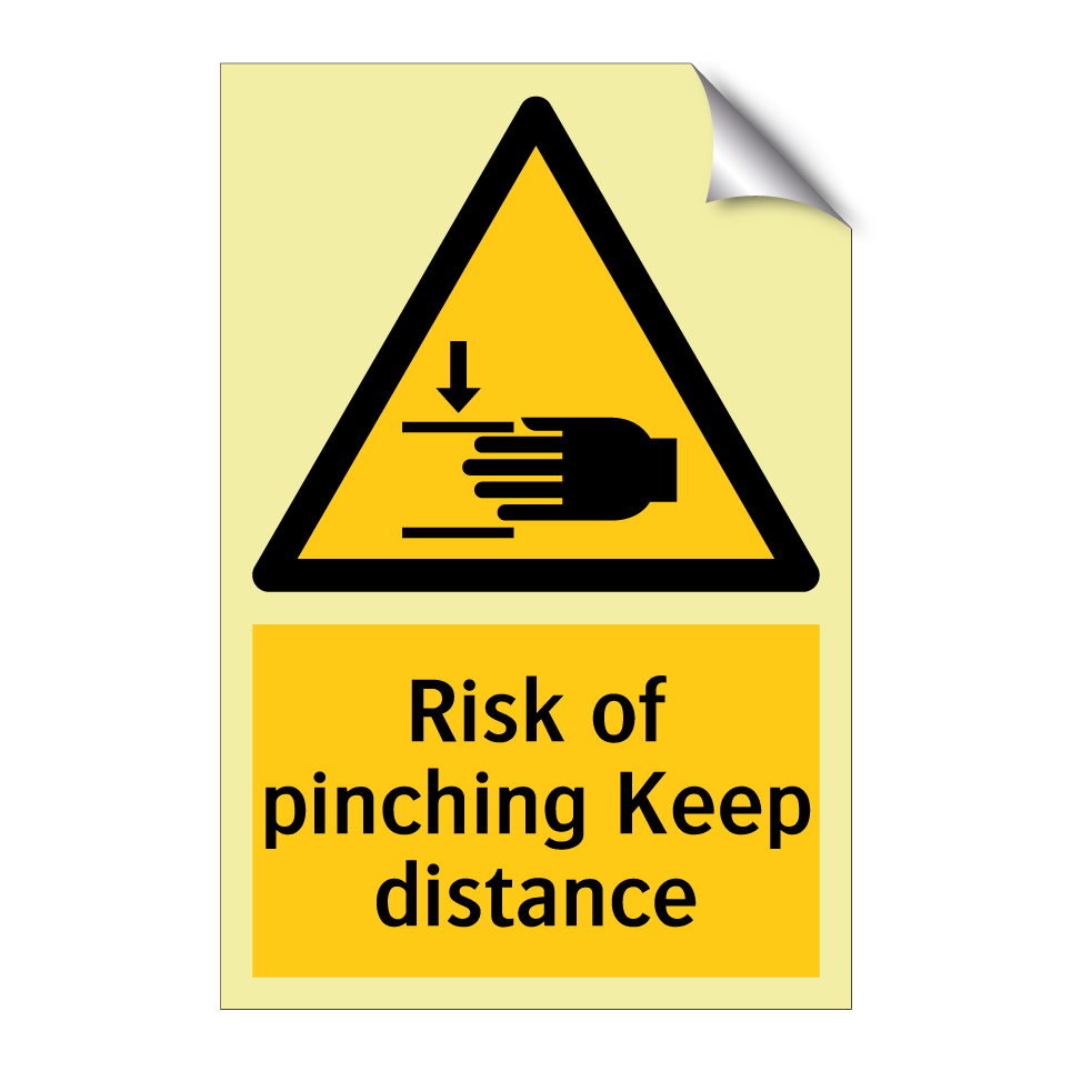 Risk of pinching Keep distance
