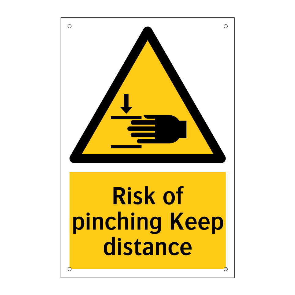 Risk of pinching Keep distance