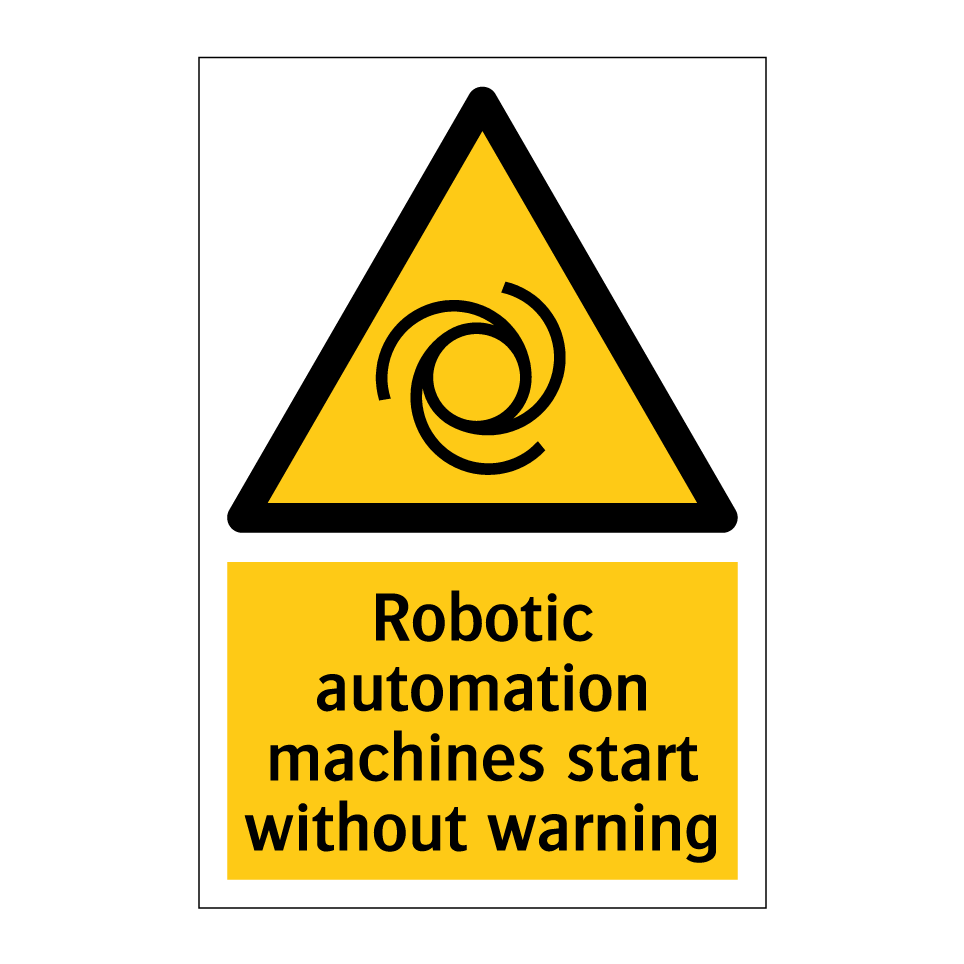 Robotic automation machines start without warning