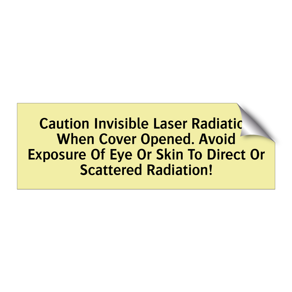 Caution Invisible Laser Radiation When Cover Opened. Avoid Exposure Of Eye Or Skin To Direct Or Scattered Radiation!