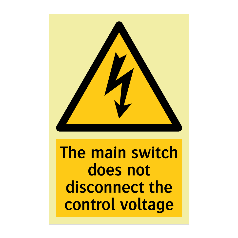 The main switch does not disconnect the control voltage