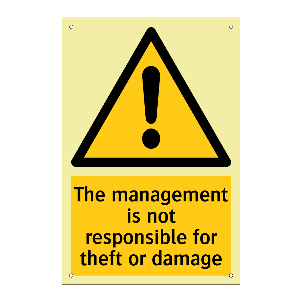 The management is not responsible for theft or damage