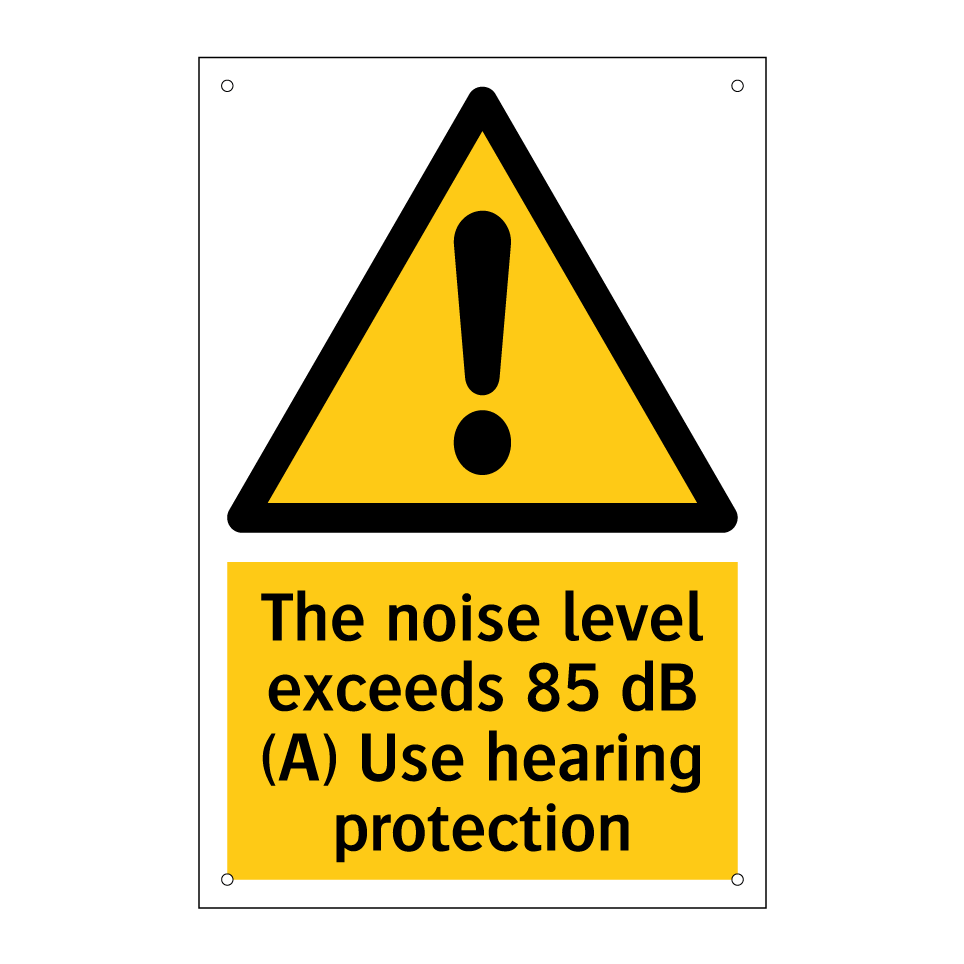 The noise level exceeds 85 dB (A) Use hearing protection