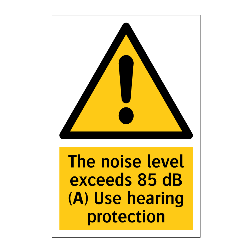 The noise level exceeds 85 dB (A) Use hearing protection