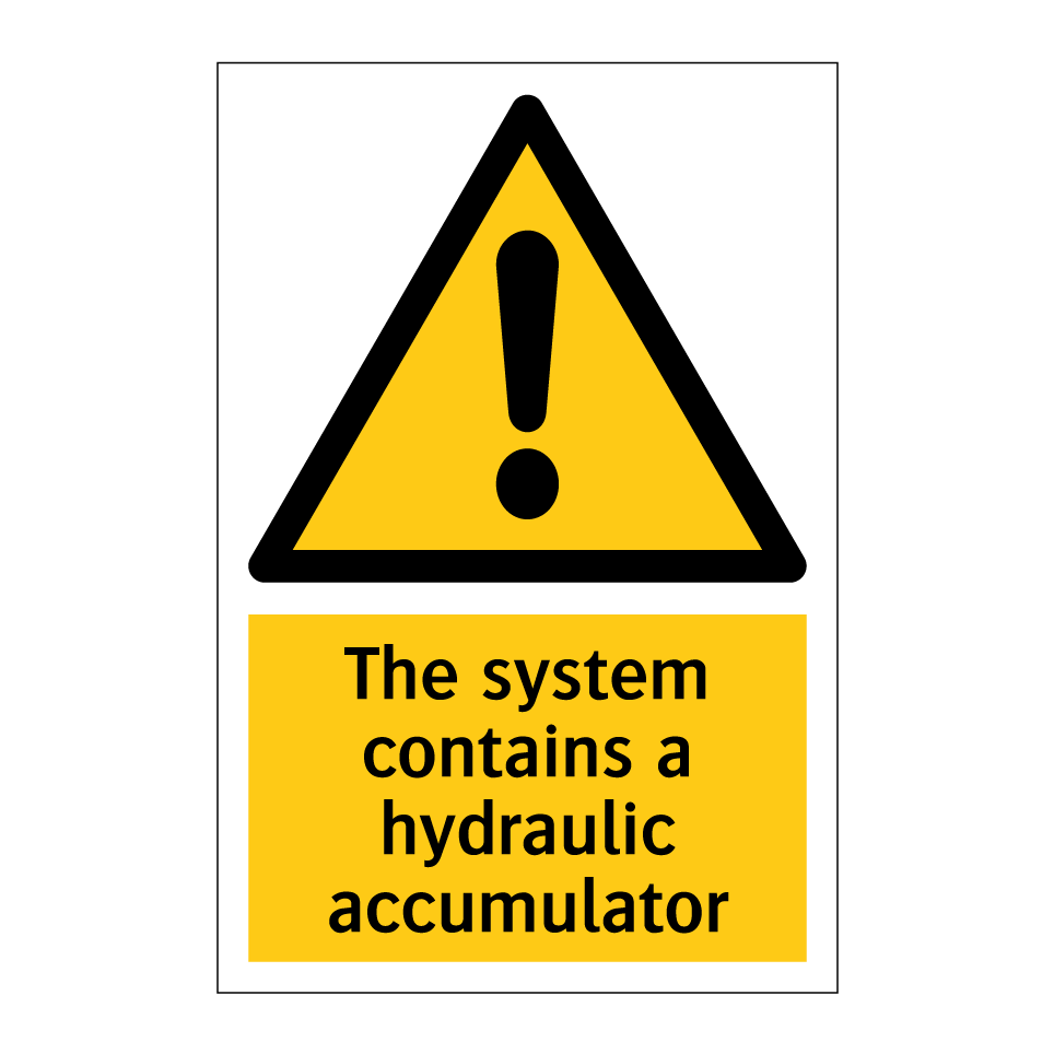 The system contains a hydraulic accumulator