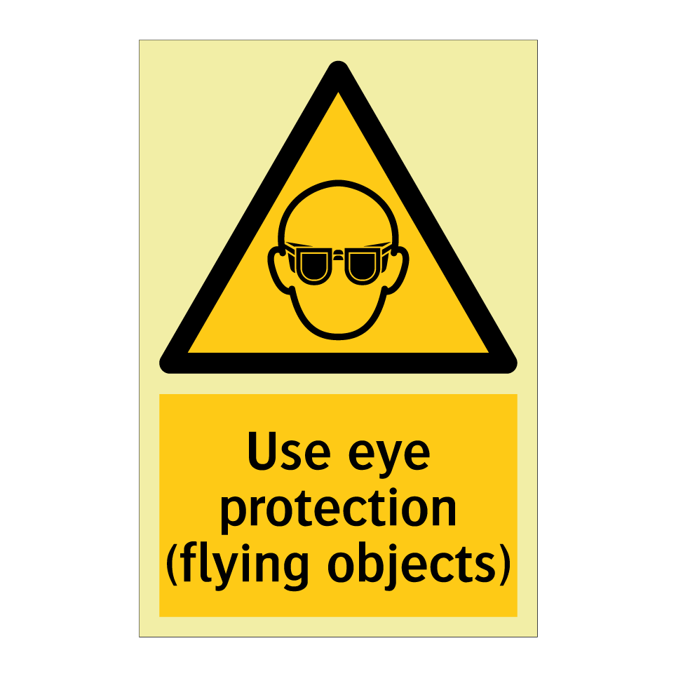 Use eye protection (flying objects)