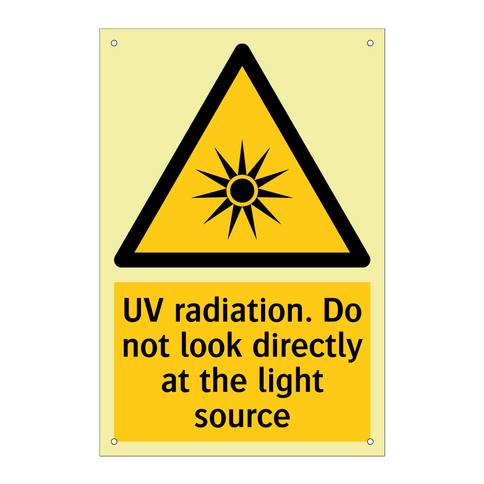 UV radiation. Do not look directly at the light source