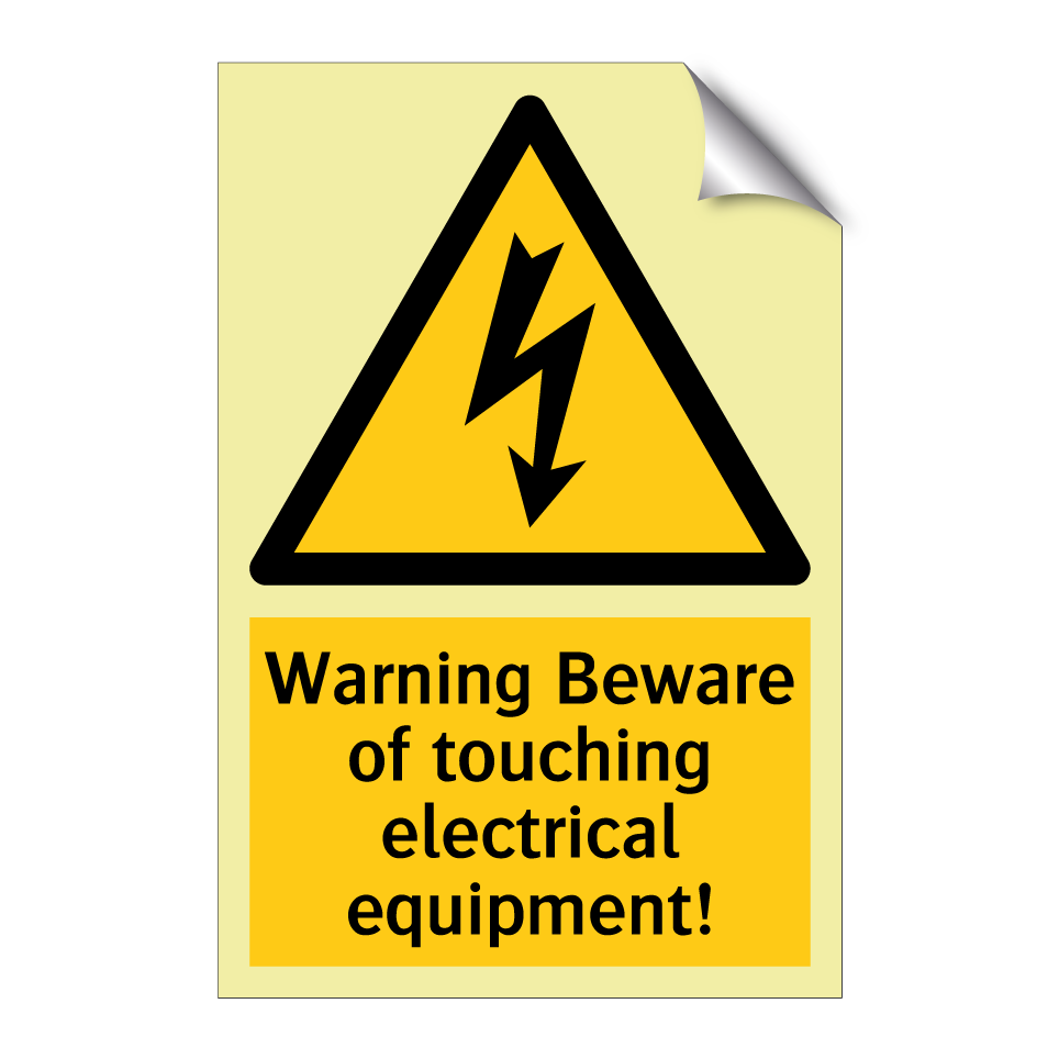 Warning Beware of touching electrical equipment!