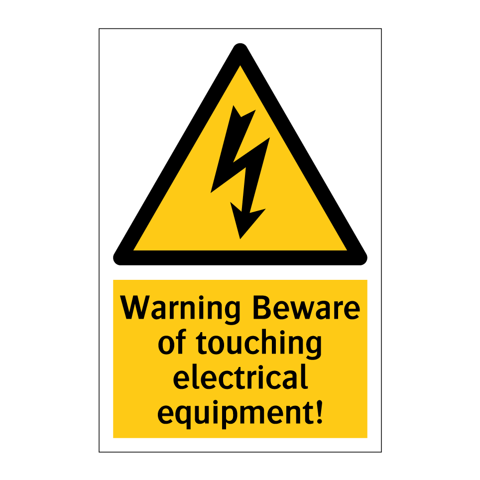 Warning Beware of touching electrical equipment!