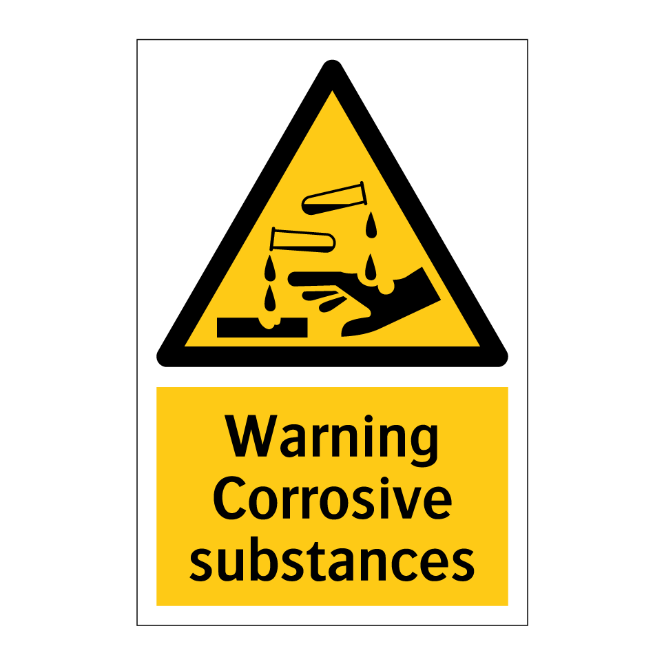 Warning Corrosive substances