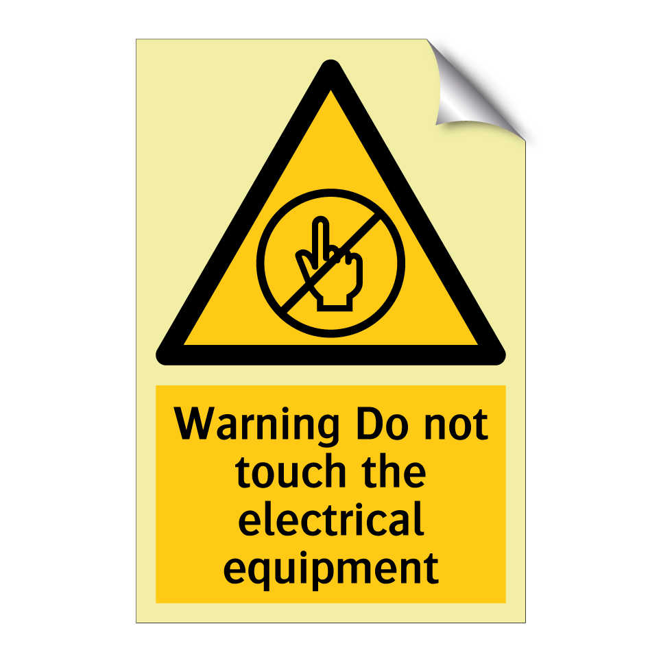 Warning Do not touch the electrical equipment