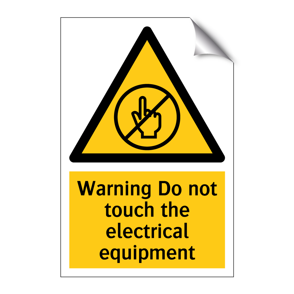 Warning Do not touch the electrical equipment