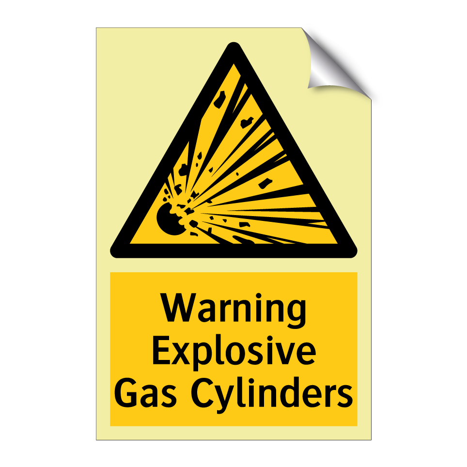 Warning Explosive Gas Cylinders