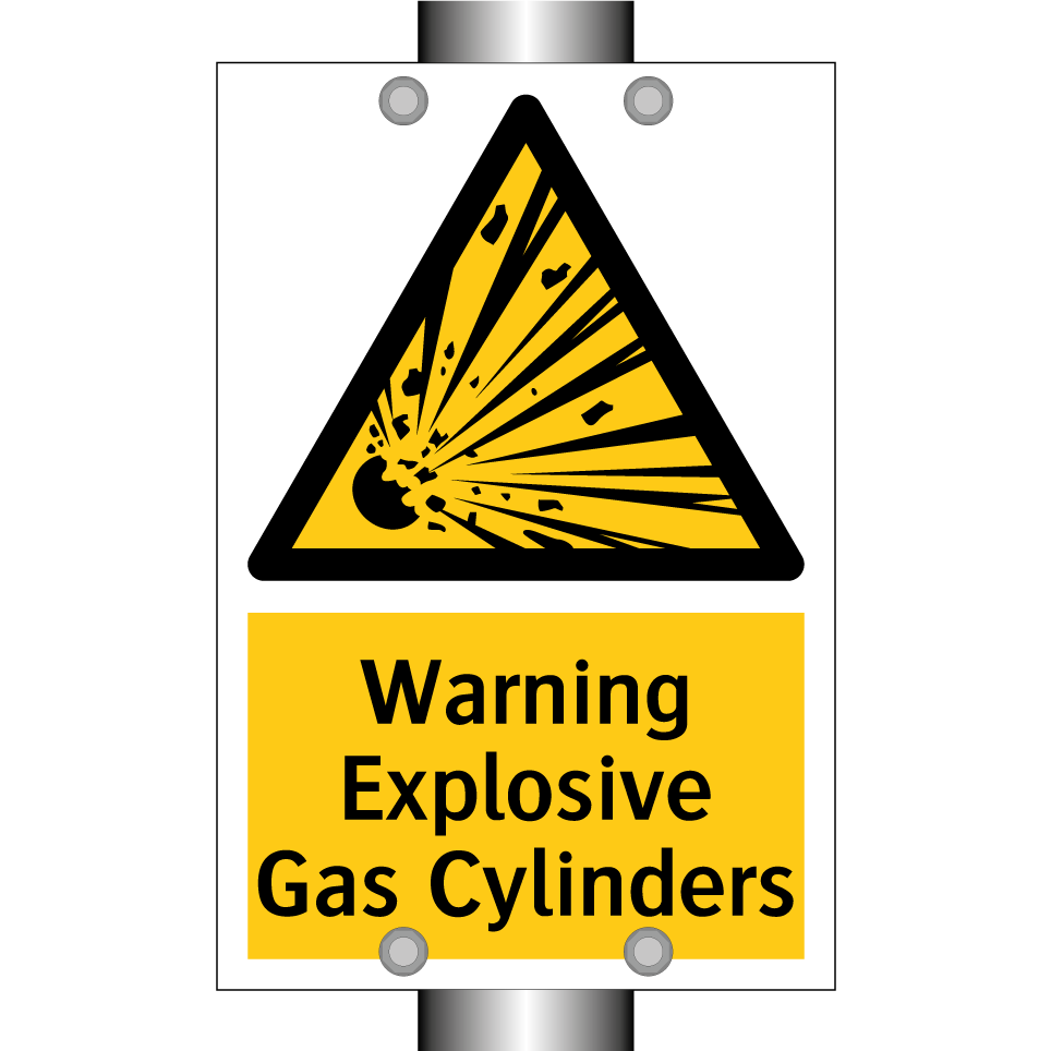 Warning Explosive Gas Cylinders