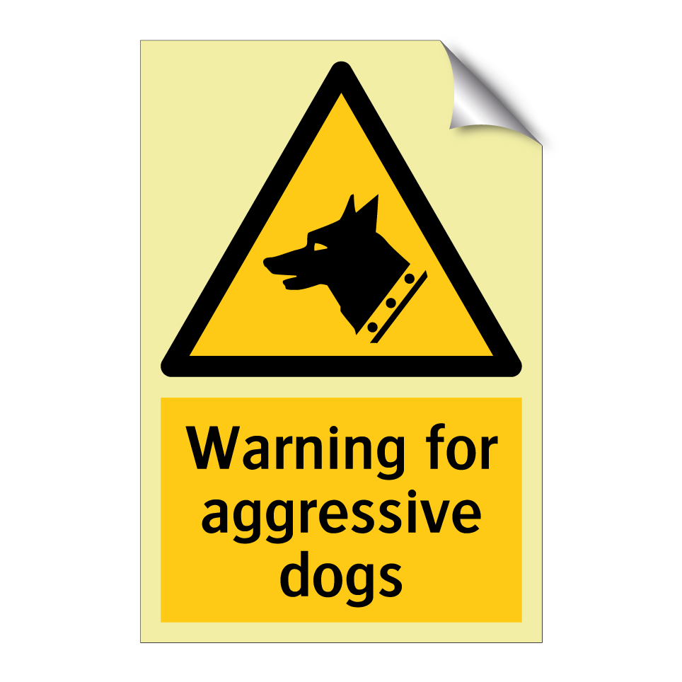 Warning for aggressive dogs