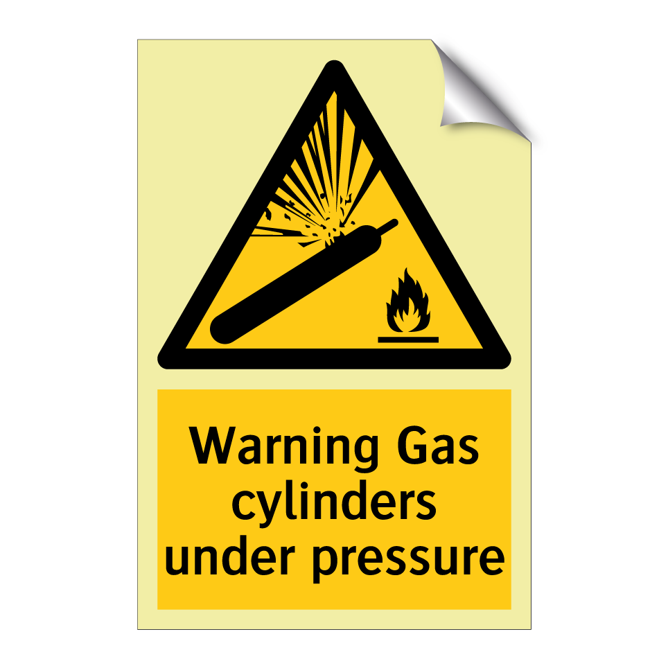 Warning Gas cylinders under pressure