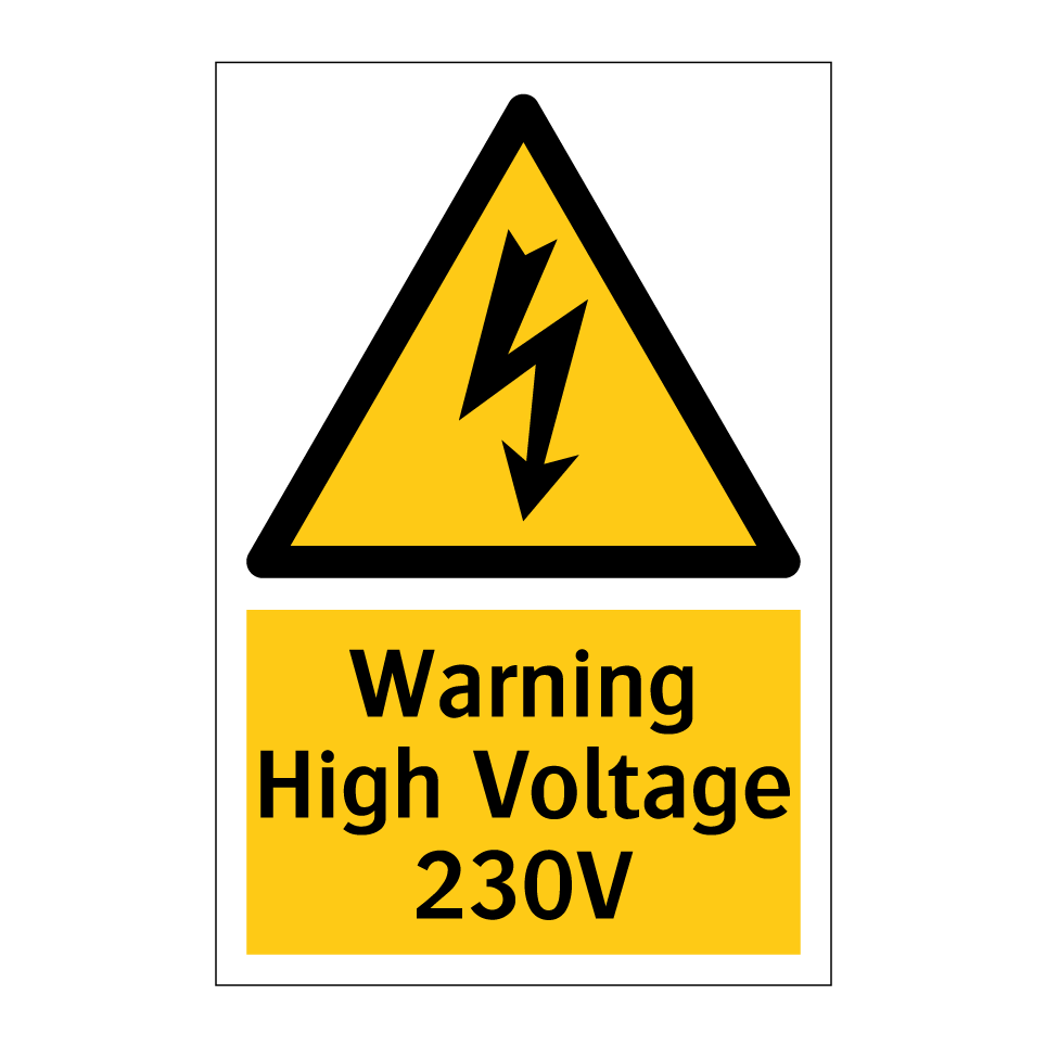 Warning High Voltage 230V