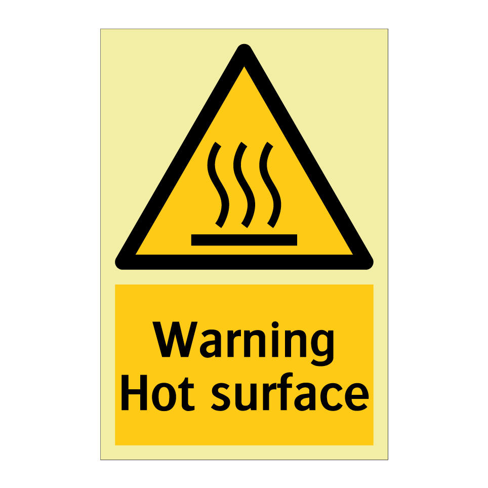 Warning Hot surface