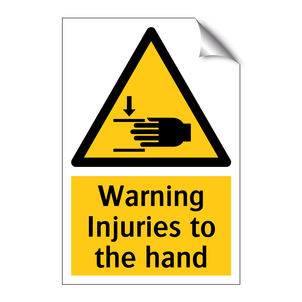 Warning Injuries to the hand