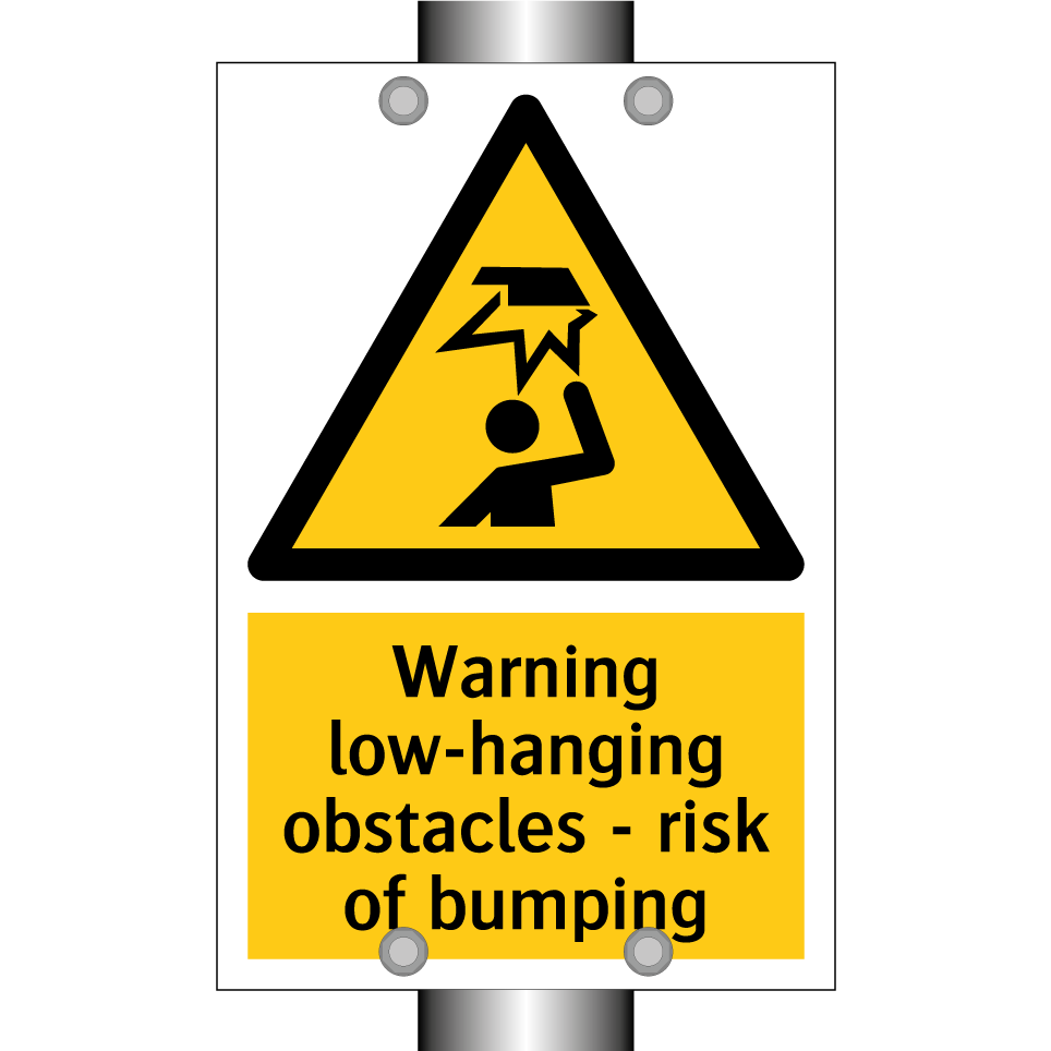 Warning low-hanging obstacles - risk of bumping