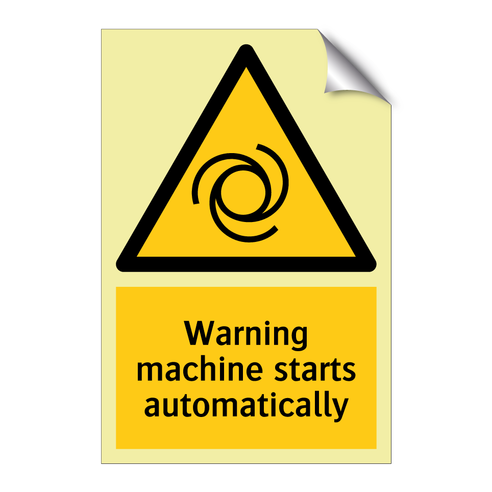 Warning machine starts automatically