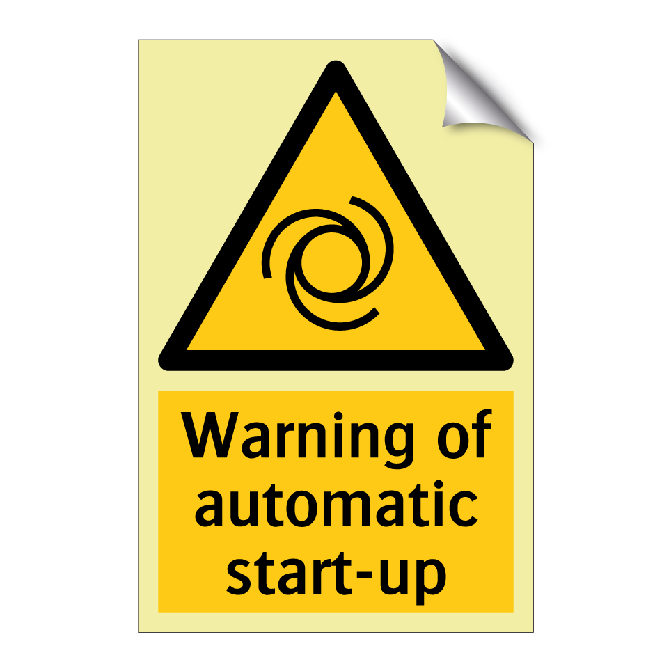 Warning of automatic start-up